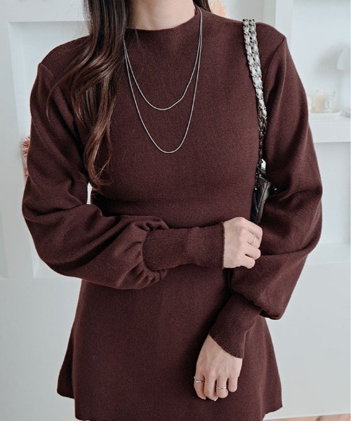 kirakiraShop(キラキラショップ)の「フレア シルエット クルーネック ニット トップス(ニット/セーター・レディース・ブラック/チャコール/ブラウン・FREE)」の21枚目の写真