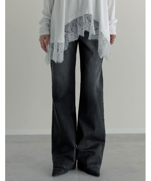 Re:EDIT（リエディ）の「[DENIM COLLECTION][2026S/S COLLECTION][低身長/高身長/大きいサイズ有]ストレッチデニムキックフレアパンツ（デニムパンツ・レディース・ブルー/ブラック/ネイビー・SHORT/AM/MEDIUM/TALL/LARGE/X-LARGE）」の7枚目の写真