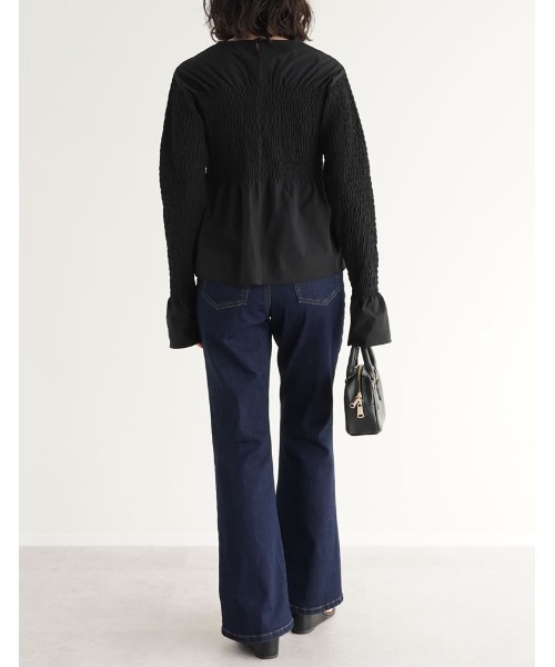 Re:EDIT（リエディ）の「[DENIM COLLECTION][2026S/S COLLECTION][低身長/高身長/大きいサイズ有]ストレッチデニムキックフレアパンツ（デニムパンツ・レディース・ブルー/ブラック/ネイビー・SHORT/AM/MEDIUM/TALL/LARGE/X-LARGE）」の22枚目の写真