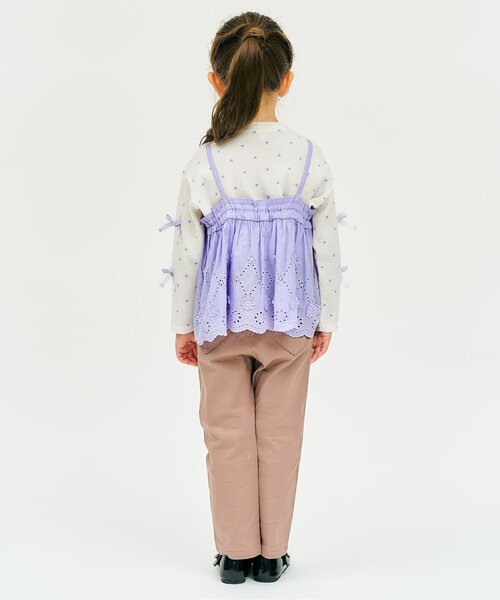 apres les cours（アプレレクール）の「レースビスチェ・リボンワッフルトップスセット（Tシャツ/カットソー・キッズ・その他2/ラベンダー・80/90/100/110/120/130/140）」の15枚目の写真