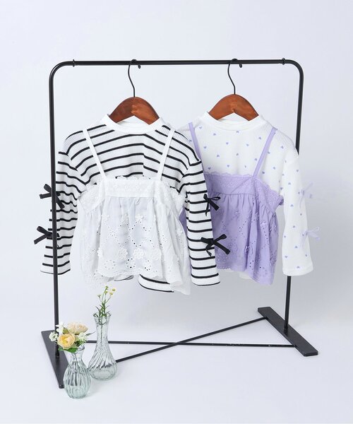 apres les cours（アプレレクール）の「レースビスチェ・リボンワッフルトップスセット（Tシャツ/カットソー・キッズ・その他2/ラベンダー・80/90/100/110/120/130/140）」の18枚目の写真