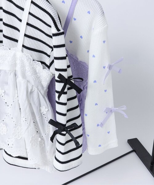 apres les cours（アプレレクール）の「レースビスチェ・リボンワッフルトップスセット（Tシャツ/カットソー・キッズ・その他2/ラベンダー・80/90/100/110/120/130/140）」の20枚目の写真