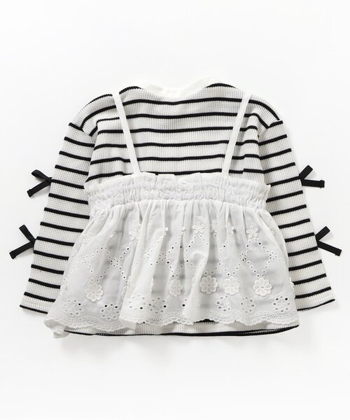 apres les cours（アプレレクール）の「レースビスチェ・リボンワッフルトップスセット（Tシャツ/カットソー・キッズ・その他2/ラベンダー・80/90/100/110/120/130/140）」の17枚目の写真