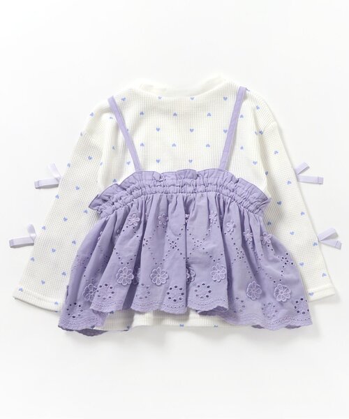 apres les cours（アプレレクール）の「レースビスチェ・リボンワッフルトップスセット（Tシャツ/カットソー・キッズ・その他2/ラベンダー・80/90/100/110/120/130/140）」の13枚目の写真