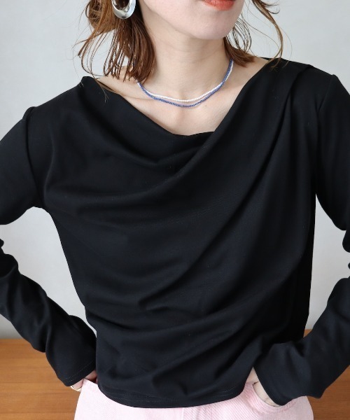 zena(ジェナ)の「ドレーププルオーバー(その他トップス・レディース・ブラック/オフホワイト/トップグレー・M)」の3枚目の写真