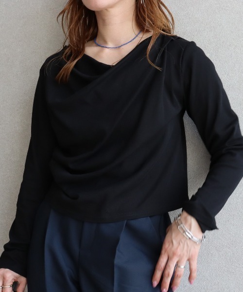 zena(ジェナ)の「ドレーププルオーバー(その他トップス・レディース・ブラック/オフホワイト/トップグレー・M)」の7枚目の写真