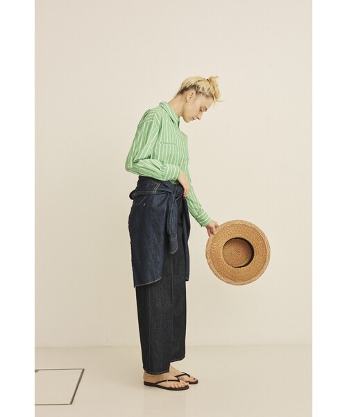 Rouge vif（ルージュヴィフ）の「胸ポケットコットンルーズフィットストライプシャツ/春服/大人カジュアル/手洗い可能（シャツ/ブラウス・レディース・グリーン/チャコールグレー・フリー）」の13枚目の写真