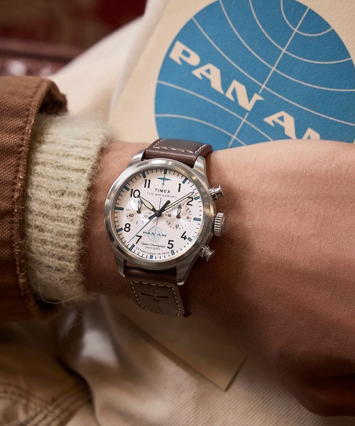 TIMEX(タイメックス)の「TIMEX/タイメックス TIMEX x Pan Am ウォーターベリー 腕時計 TX-TW2Y38700 メンズ(アナログ腕時計・メンズ・シルバー・FREE)」の1枚目の写真
