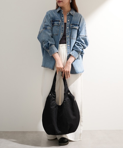 MAGASIN DE MODE Onjna（マガジンデモードオンジェナ ）の「【MAGASIN DE MODE Onjna】アイレットバルーントート SNBD（トートバッグ・レディース・アイボリー/ブラック/グレー・FREE）」の15枚目の写真