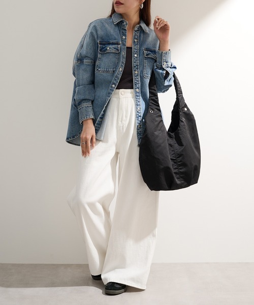 MAGASIN DE MODE Onjna（マガジンデモードオンジェナ ）の「【MAGASIN DE MODE Onjna】アイレットバルーントート SNBD（トートバッグ・レディース・アイボリー/ブラック/グレー・FREE）」の14枚目の写真