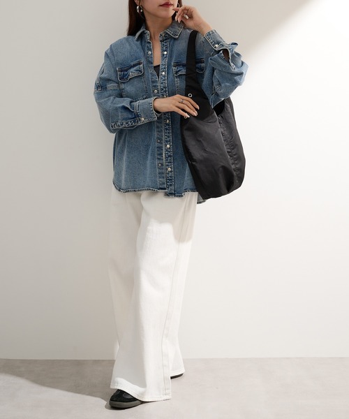 MAGASIN DE MODE Onjna（マガジンデモードオンジェナ ）の「【MAGASIN DE MODE Onjna】アイレットバルーントート SNBD（トートバッグ・レディース・アイボリー/ブラック/グレー・FREE）」の13枚目の写真