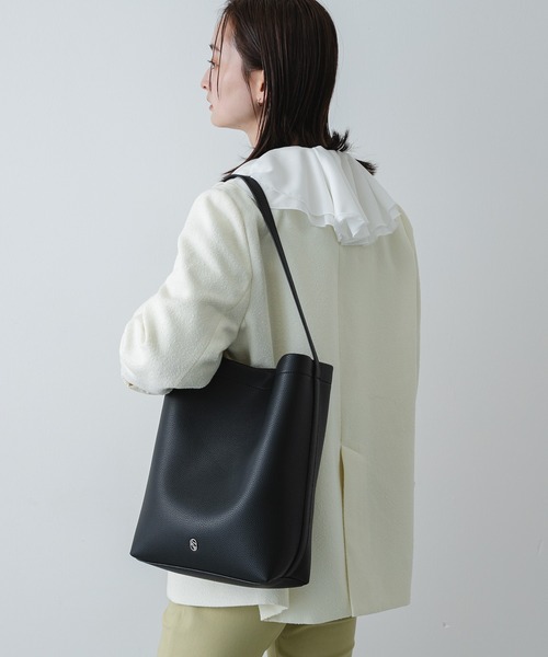 SENSE OF PLACE by URBAN RESEARCH（センスオブプレイスバイアーバンリサーチ）の「【動画有/500ml収納可】バケツバッグ /オフィス/通勤/通学/定番/オールシーズン（ショルダーバッグ・レディース・ブラウン/ブラック/アイボリー・ONE）」の7枚目の写真