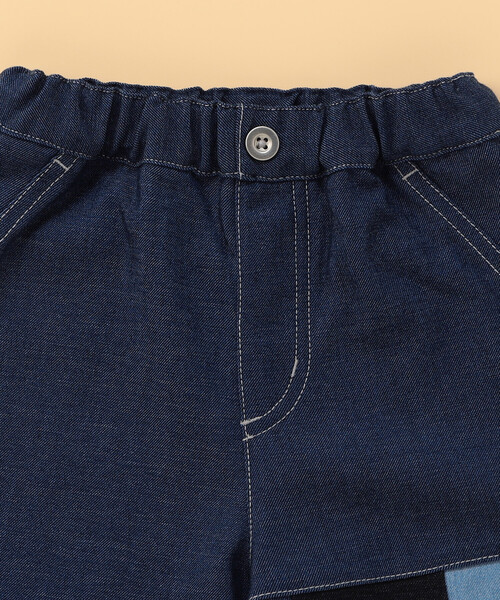 COMME CA ISM（コムサイズム）の「デニムライクストレッチ ハーフパンツ (ベビーサイズ)（その他パンツ・キッズ・ブルー・80-90cm）」の3枚目の写真