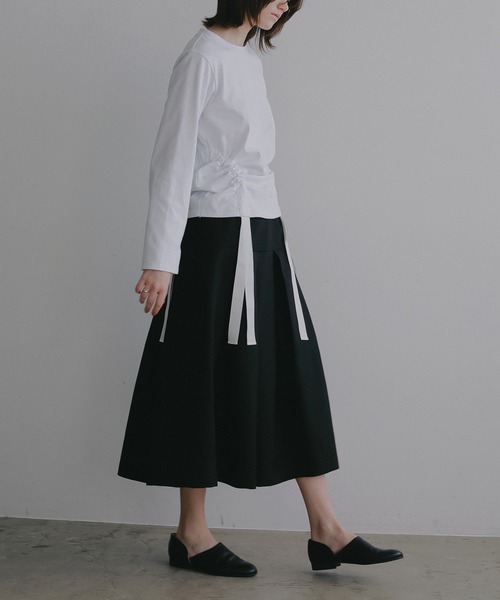 MANOF(マノフ)の「RUFFLE BELT FLARE SKIRT(スカート・レディース・ブラック/チャコールグレー・M/S)」の20枚目の写真