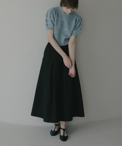 MANOF(マノフ)の「RUFFLE BELT FLARE SKIRT(スカート・レディース・ブラック/チャコールグレー・M/S)」の22枚目の写真