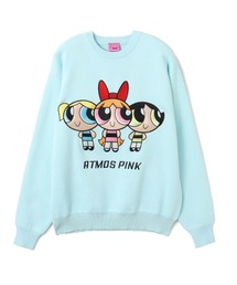 The Powerpuff Girls x atmos pink Embroidary Sweater / ザ パワーパフ ガールズ x アトモス ピンク エンブロイダリー セーター【SP】