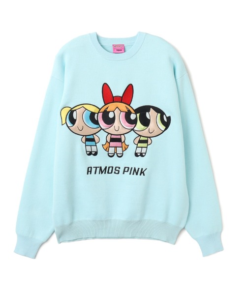 atmos pink（アトモスピンク）の「The Powerpuff Girls x atmos pink Embroidary Sweater / ザ パワーパフ ガールズ x アトモス ピンク エンブロイダリー セーター【SP】（ニット/セーター・レディース・サックスブルー/ピンク/カモフラージュ・FREE）」の2枚目の写真