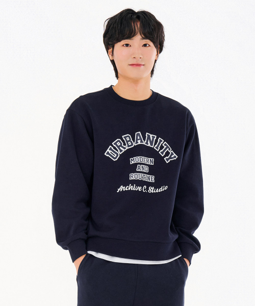 CHASECULT（チェイスカルト）の「共用レタリンググラフィックスウェットシャツ-FARU5112B04（スウェット・メンズ・ネイビー・90/100/95/105）」の2枚目の写真