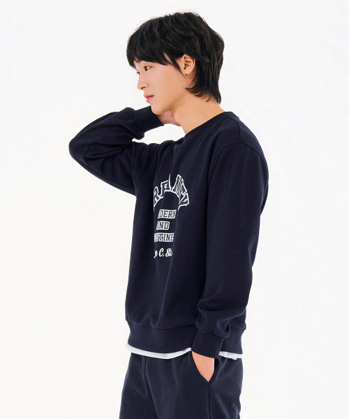 CHASECULT（チェイスカルト）の「共用レタリンググラフィックスウェットシャツ-FARU5112B04（スウェット・メンズ・ネイビー・90/100/95/105）」の3枚目の写真