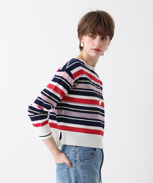 allureville（アルアバイル）の「異素材ＭＩＸマルチボーダープルオーバー（ニット/セーター・レディース・グリーン系その他/レッド系その他・2）」の14枚目の写真