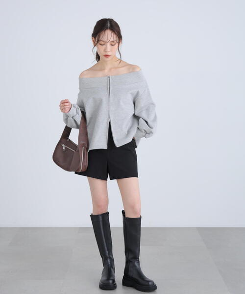 FREE'S MART（フリーズマート）の「◆〈ＭＦＭ〉袖バルーンオフショルＺＩＰカットソー（Tシャツ/カットソー・レディース・グレー系その他/ホワイト系その他・FREE）」の17枚目の写真