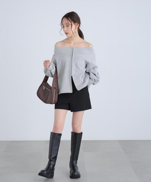 FREE'S MART（フリーズマート）の「◆〈ＭＦＭ〉袖バルーンオフショルＺＩＰカットソー（Tシャツ/カットソー・レディース・グレー系その他/ホワイト系その他・FREE）」の18枚目の写真