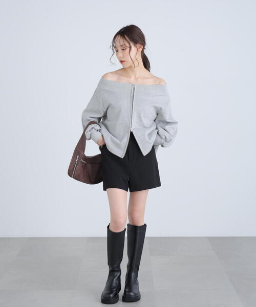 FREE'S MART（フリーズマート）の「◆〈ＭＦＭ〉袖バルーンオフショルＺＩＰカットソー（Tシャツ/カットソー・レディース・グレー系その他/ホワイト系その他・FREE）」の19枚目の写真