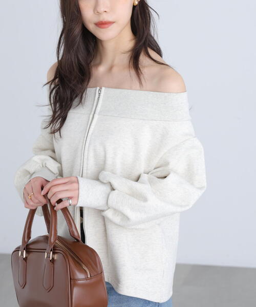 FREE'S MART（フリーズマート）の「◆〈ＭＦＭ〉袖バルーンオフショルＺＩＰカットソー（Tシャツ/カットソー・レディース・グレー系その他/ホワイト系その他・FREE）」の22枚目の写真