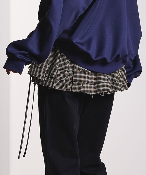 ROSE BUD（ローズバッド）の「(CREOLME)CHECK FRILL SKIRT（スカート・レディース・ブラック/ベージュ・ONE SIZE）」の4枚目の写真