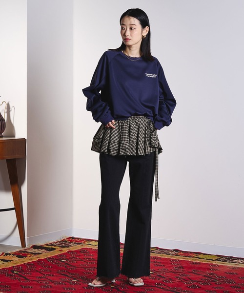 ROSE BUD（ローズバッド）の「(CREOLME)CHECK FRILL SKIRT（スカート・レディース・ブラック/ベージュ・ONE SIZE）」の6枚目の写真