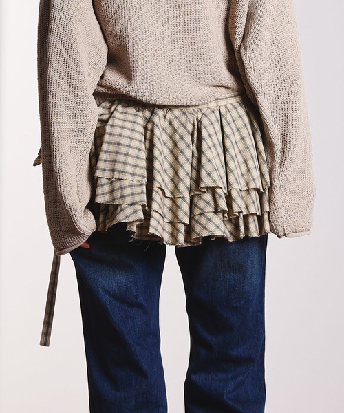 ROSE BUD（ローズバッド）の「(CREOLME)CHECK FRILL SKIRT（スカート・レディース・ブラック/ベージュ・ONE SIZE）」の9枚目の写真