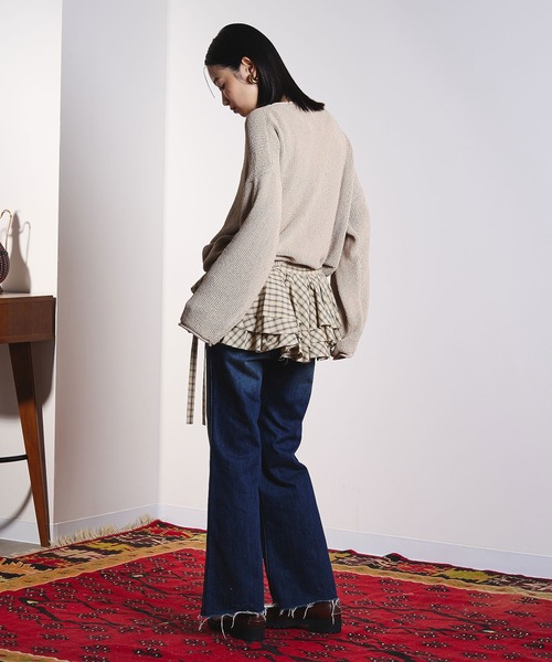 ROSE BUD（ローズバッド）の「(CREOLME)CHECK FRILL SKIRT（スカート・レディース・ブラック/ベージュ・ONE SIZE）」の12枚目の写真