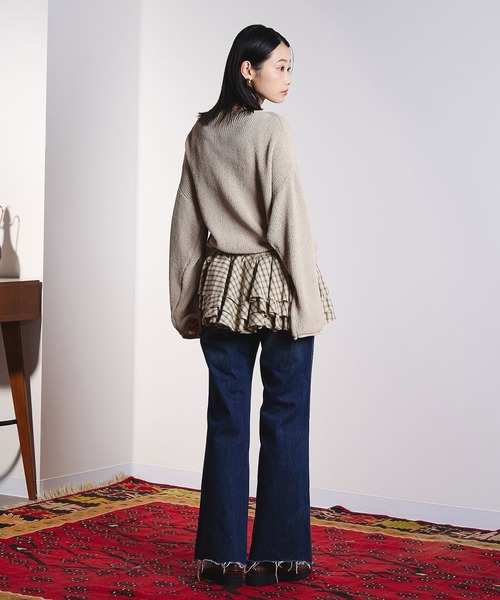 ROSE BUD（ローズバッド）の「(CREOLME)CHECK FRILL SKIRT（スカート・レディース・ブラック/ベージュ・ONE SIZE）」の13枚目の写真