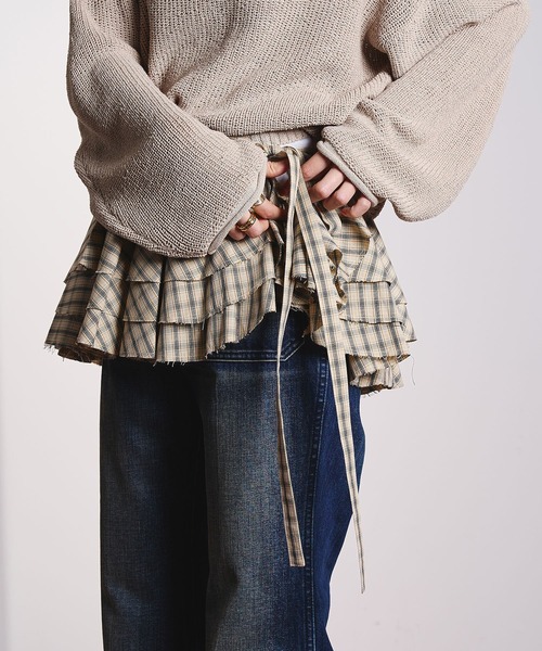 ROSE BUD（ローズバッド）の「(CREOLME)CHECK FRILL SKIRT（スカート・レディース・ブラック/ベージュ・ONE SIZE）」の15枚目の写真