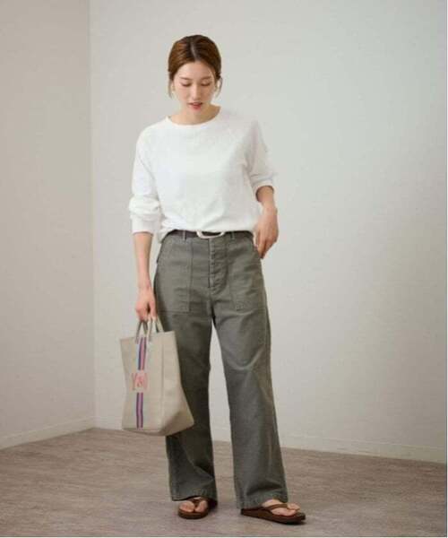 FRAMeWORK（フレームワーク）の「≪追加≫NEWスラブベアテンプルオーバー 2（Tシャツ/カットソー・レディース・グレー/アイボリー/ネイビー/ホワイト・FREE）」の8枚目の写真