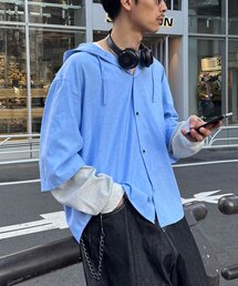 CIAOPANIC | ワッフル袖切替ルーズシャツパーカー(シャツ/ブラウス)