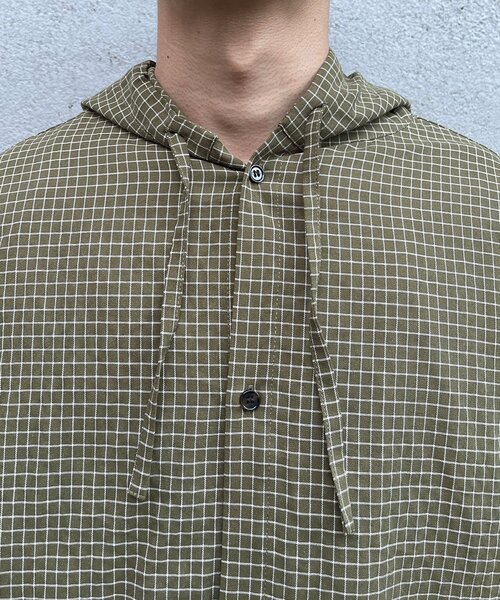 CIAOPANIC（チャオパニック）の「ワッフル袖切替ルーズシャツパーカー（シャツ/ブラウス・レディース・サックスブルー/カーキ/ネイビー・MEDIUM/LARGE）」の13枚目の写真