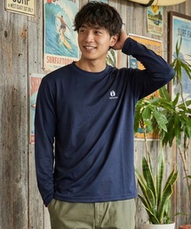HANGTEN | 【HANGTEN/ハンテン】ワンポイント刺繍ロングＴシャツ 長袖Tシャツ ロンT カジュアル ストリート サーフ アメカジ 刺繍ロゴ(Tシャツ/カットソー)