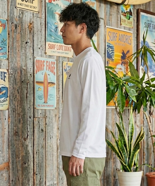 HANGTEN(ハンテン)の「【HANGTEN/ハンテン】ワンポイント刺繍ロングTシャツ 長袖Tシャツ ロンT カジュアル ストリート サーフ アメカジ 刺繍ロゴ(Tシャツ/カットソー・メンズ・ホワイト/ターコイズブルー/グレー/ネイビー・MEDIUM/LARGE/X-LARGE)」の14枚目の写真
