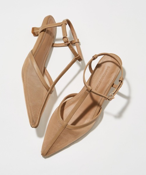 BARNYARDSTORM（バンヤードストーム）の「BARNYARDSTORM / メッシュストラップパンプス【一部店舗限定サイズ】（パンプス・レディース・ブラック/ベージュ・37/38/36）」の2枚目の写真