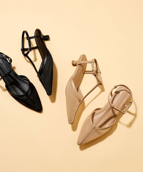 BARNYARDSTORM（バンヤードストーム）の「BARNYARDSTORM / メッシュストラップパンプス【一部店舗限定サイズ】（パンプス・レディース・ブラック/ベージュ・37/38/36）」の3枚目の写真