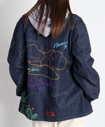 cepo | ラクガキアート刺繍＆プリント デニムカバーオール〈ユニセックス〉(デニムジャケット)