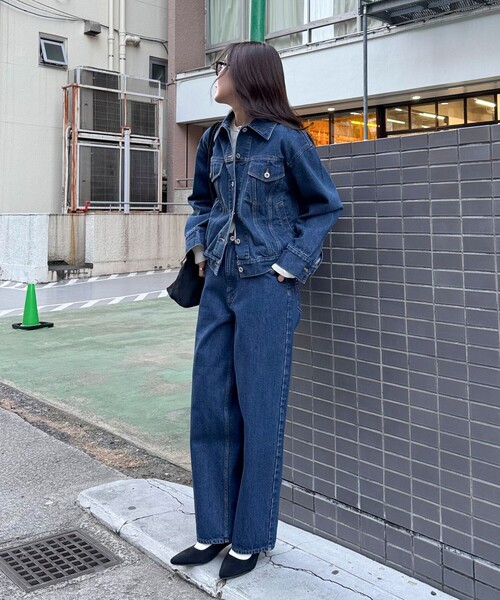 fredy emue(フレディエミュ)の「《セットアップ対応》ワイドテーパードデニムパンツ(デニムパンツ・レディース・ブルー/ネイビー・36/38)」の8枚目の写真