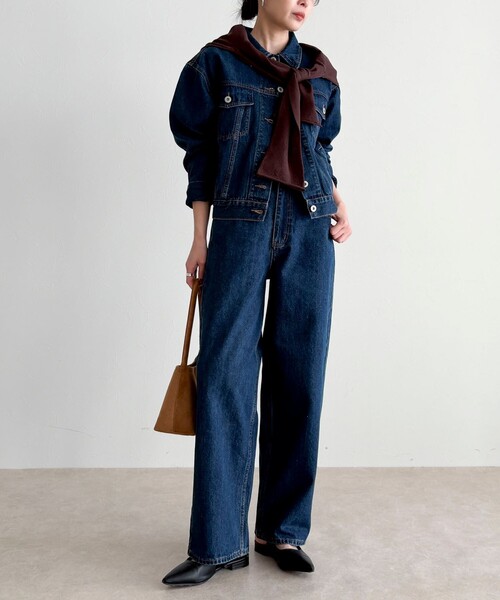 fredy emue(フレディエミュ)の「《セットアップ対応》ワイドテーパードデニムパンツ(デニムパンツ・レディース・ブルー/ネイビー・36/38)」の12枚目の写真