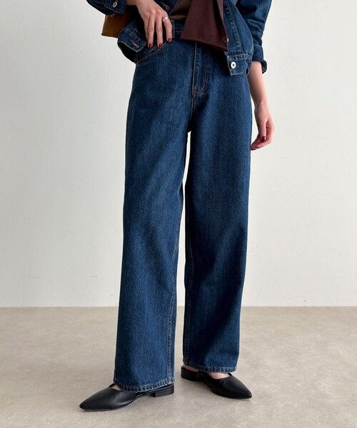 fredy emue(フレディエミュ)の「《セットアップ対応》ワイドテーパードデニムパンツ(デニムパンツ・レディース・ブルー/ネイビー・36/38)」の20枚目の写真