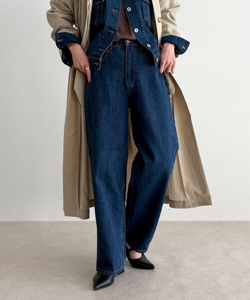 fredy emue(フレディエミュ)の「《セットアップ対応》ワイドテーパードデニムパンツ(デニムパンツ・レディース・ブルー/ネイビー・36/38)」の22枚目の写真