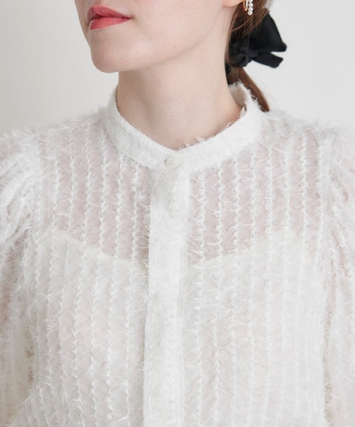 PICCIN PERLA（ピッチンペルラ）の「シアー突っ切りブラウス（シャツ/ブラウス・レディース・オフホワイト・M）」の4枚目の写真