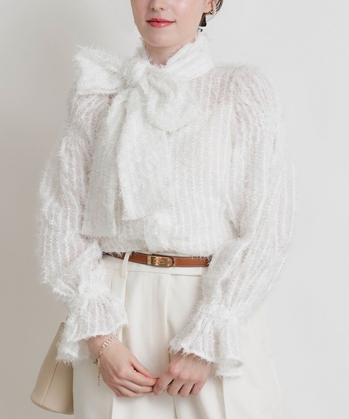 PICCIN PERLA（ピッチンペルラ）の「シアー突っ切りブラウス（シャツ/ブラウス・レディース・オフホワイト・M）」の12枚目の写真