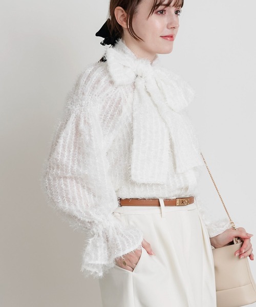 PICCIN PERLA（ピッチンペルラ）の「シアー突っ切りブラウス（シャツ/ブラウス・レディース・オフホワイト・M）」の13枚目の写真