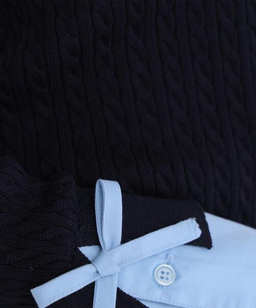 NATURAL BEAUTY BASIC(ナチュラルビューティーベーシック)の「◇シャツドッキングケーブルニット(ニット/セーター・レディース・ホワイト系その他/ブルー系その他6/ピンク系その他・FREE)」の20枚目の写真